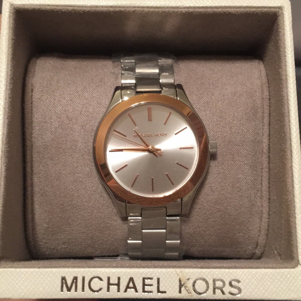 Michael Kors Silver/Rose Gold Watch